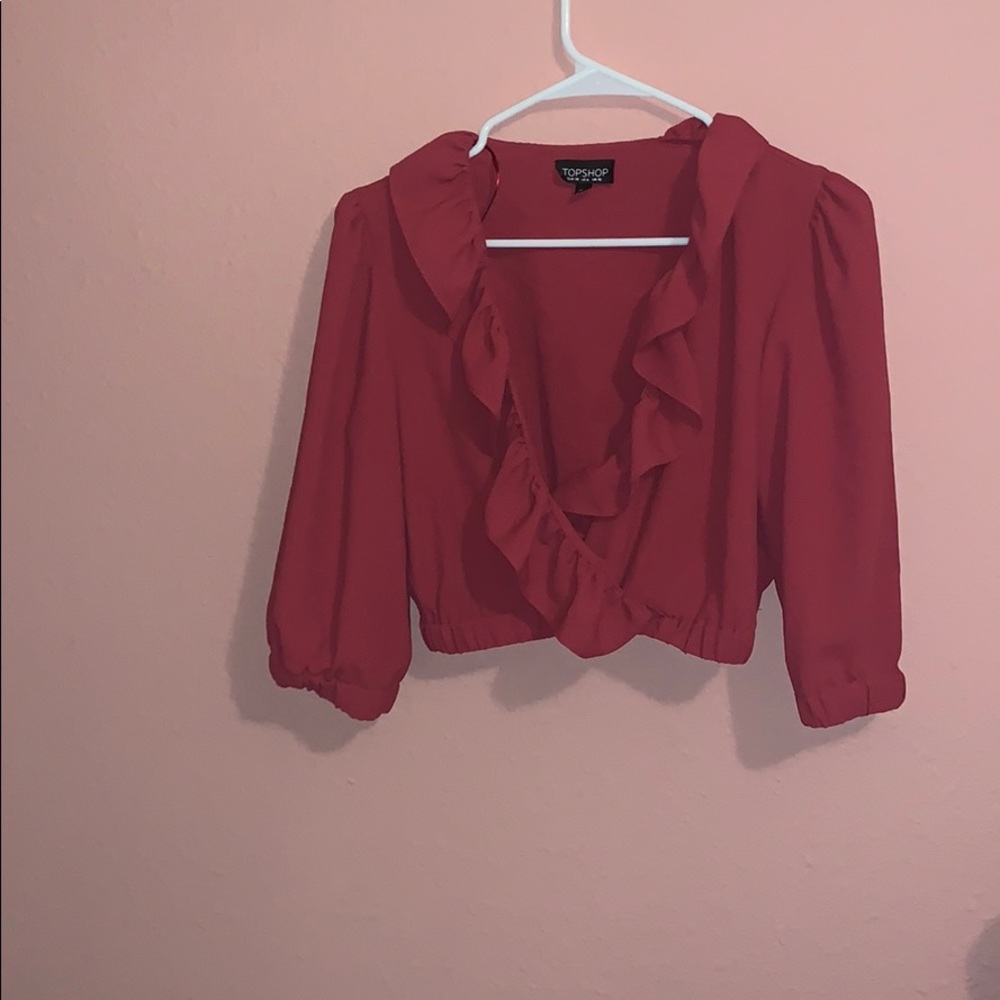 Topshop Ruffle Crop Top - Picture 5 of 7